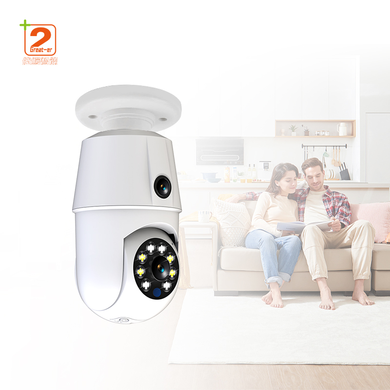 2025 New High Quality Monitoring Full Color Wireless Bulb Camera WiFi Rotating Security Bulb Security Indoor Camera