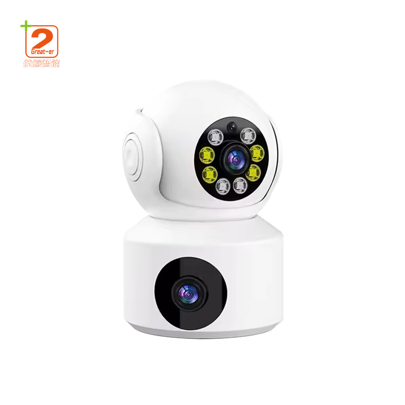 aI dual lens 360° rotating WiFi security camera 2MP night vision with motion tracking for Indoor/Outdoor 2025