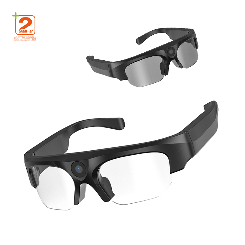 Blue-Light-proof Wireless DV Sports Talk Listening To Music Riding Shooting With Camera Bt Audio Bone Conduction Smart Glasses