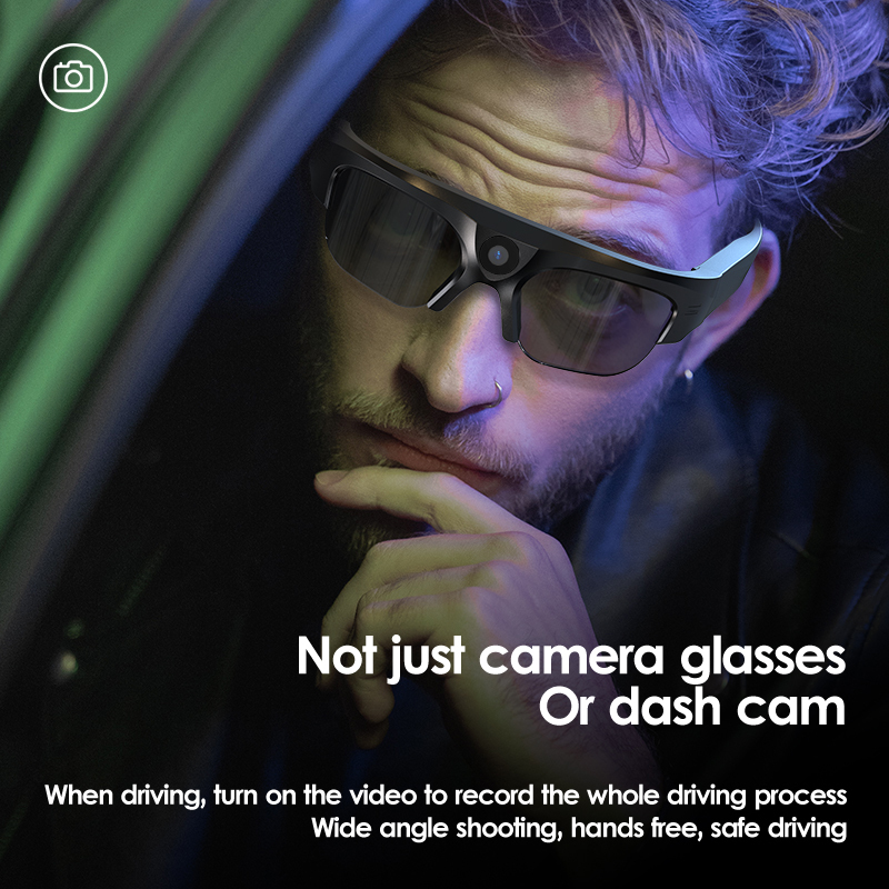 2025 portable IPX6 waterproof wireless sport action 2K 4K HD micro cameras headphone smart glasses sunglasses mini camera outdoor
