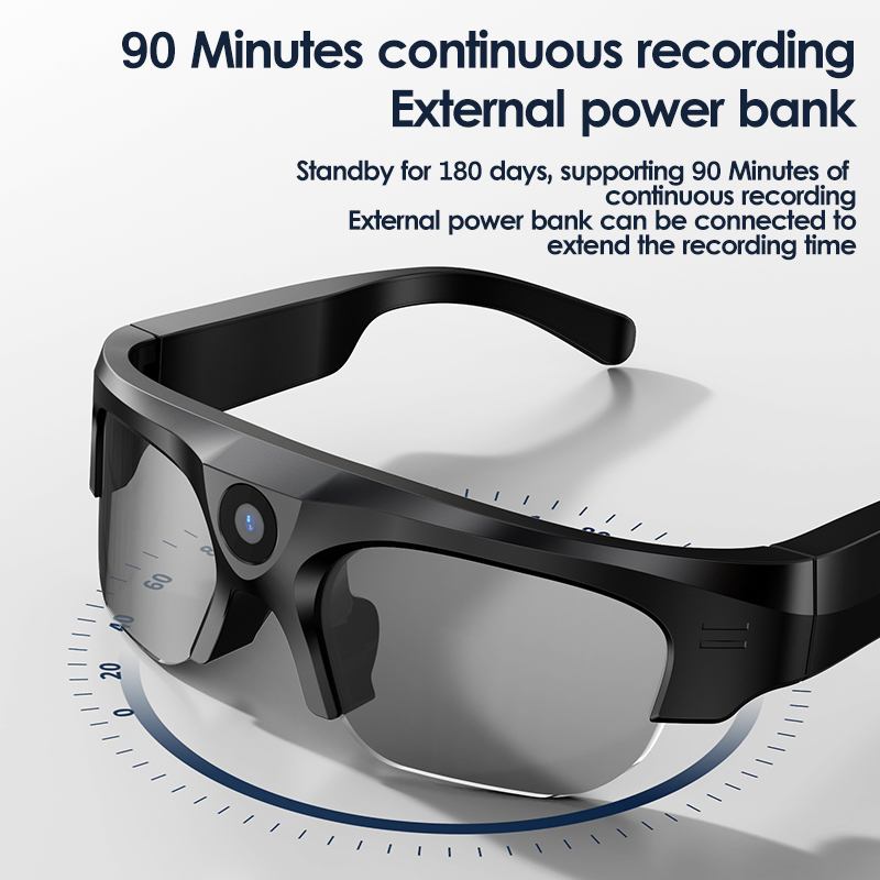 2025 portable IPX6 waterproof wireless sport action 2K 4K HD micro cameras headphone smart glasses sunglasses mini camera outdoor
