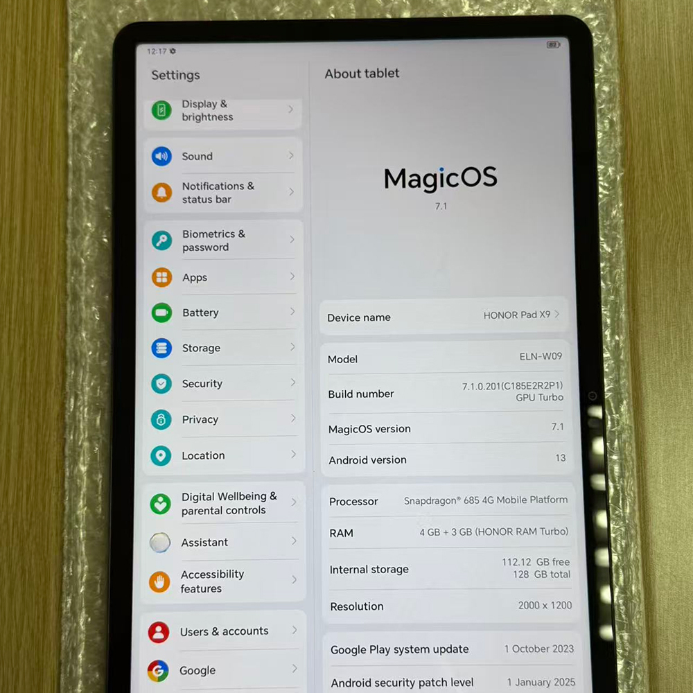 Honor Pad X9 6+128GB WiFi ELN-W09 Tablet Wholesale Cross-Border Bulk Purchases Enabled Brand New