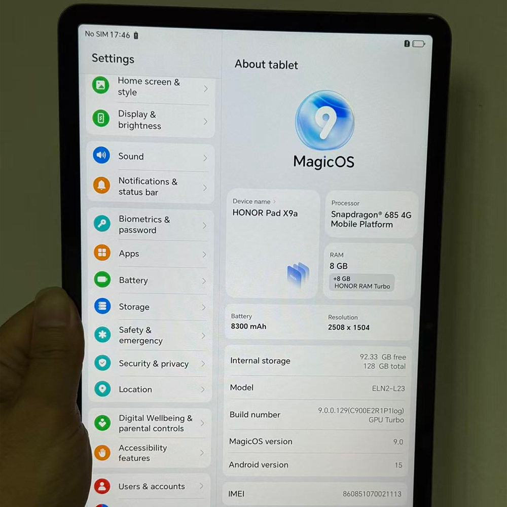 Wholesale Honor Pad X9a 8+128GB LTE Data+Voice Tablet Flexible Order Sizes
