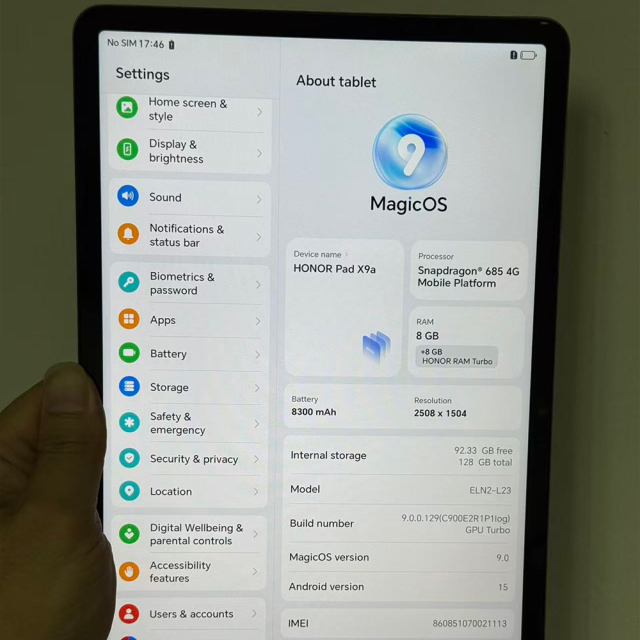 Wholesale Honor Pad X9a 8+128GB LTE Data+Voice Tablet Flexible Order Sizes