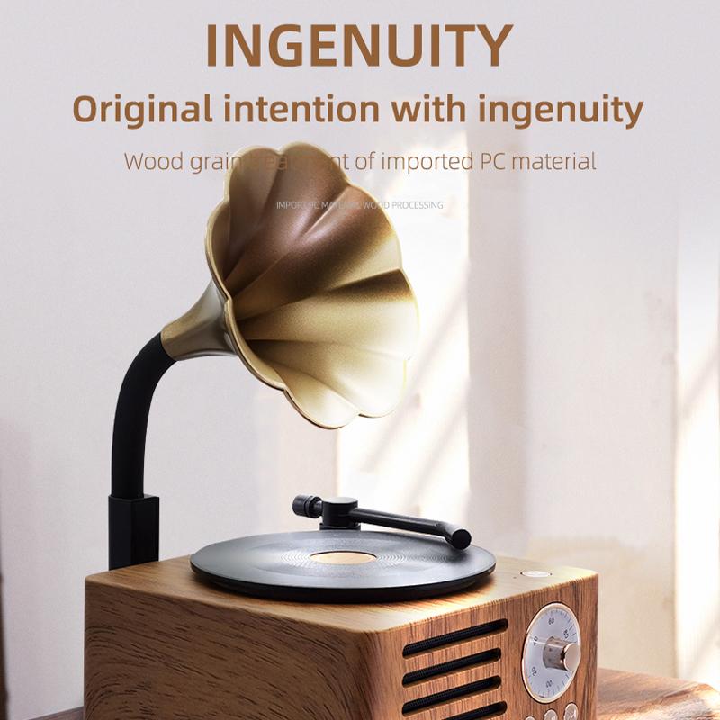 T15 Retro Classic Wooden BT5.0 Speaker Subwoofer FM Radio Wireless Speaker for Outdoor