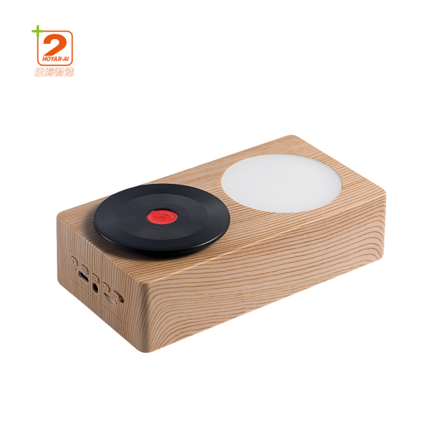 Dropshipping Gifts T19 Bluetooth Speaker Atomic Vinyl Retro Record Player Rotating Time Light Speaker Night Light Creative Audio