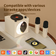 T20 New Arrival Moon Starry Sky Atmosphere Light Speaker 360 Stereo Sound Vinyl Record Audio with Battery Power Source