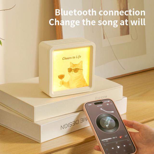 Multifunctional Wood Grain White Noise Therapy Machine (8 Sounds + Nightlight) for Adults & Infants