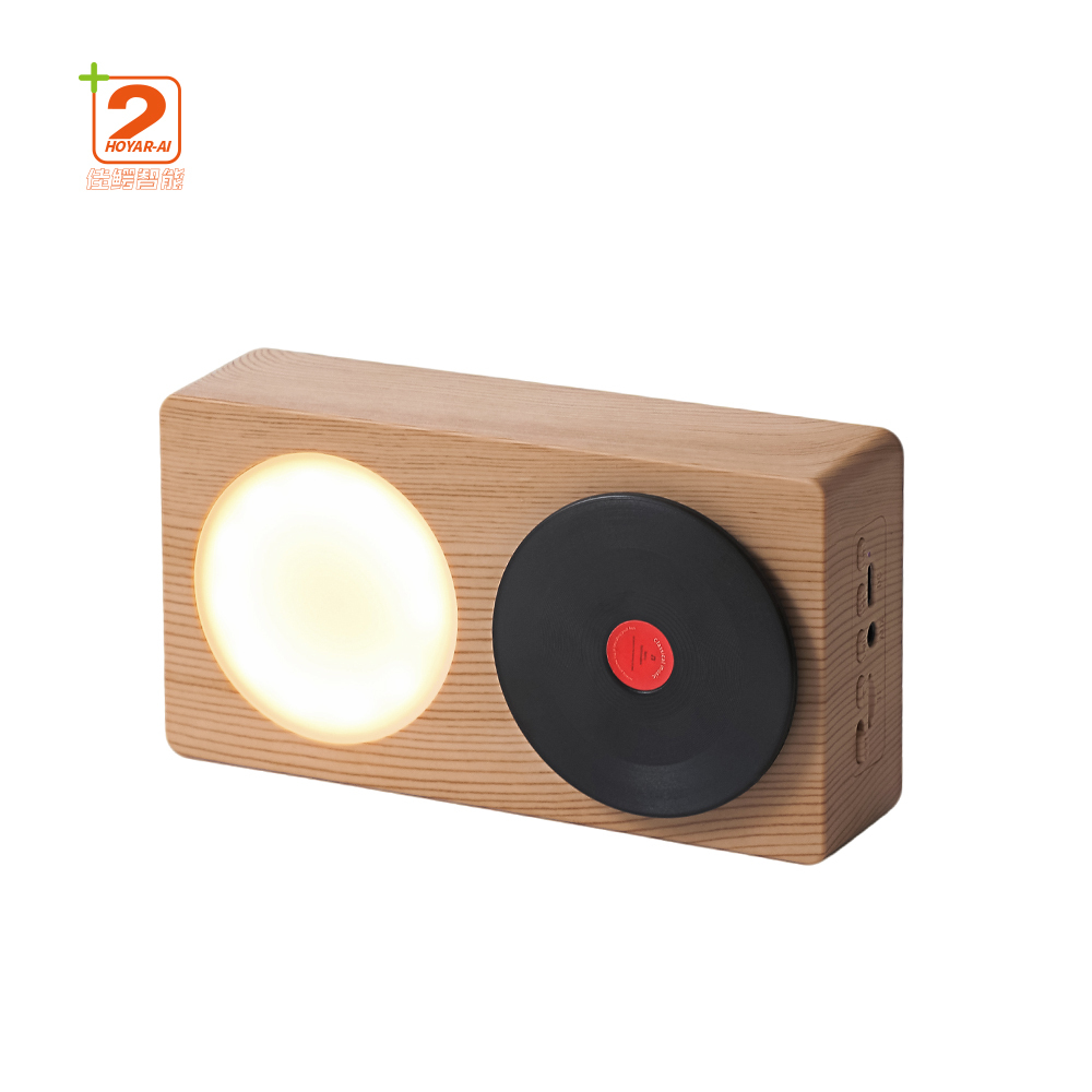 T19 Vintage Wireless Desktop Speaker with 360° Stereo Sound and Ambient Night Light