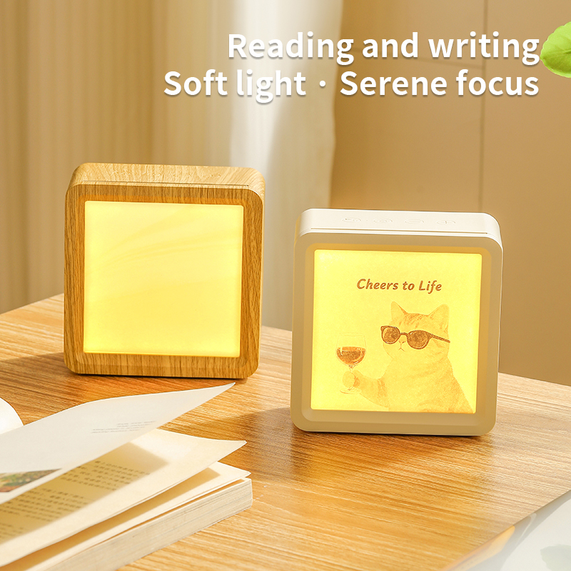 Multifunctional Wood Grain White Noise Therapy Machine (8 Sounds + Nightlight) for Adults & Infants
