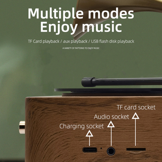T15 Retro Classic Wooden BT5.0 Speaker Subwoofer FM Radio Wireless Speaker for Outdoor