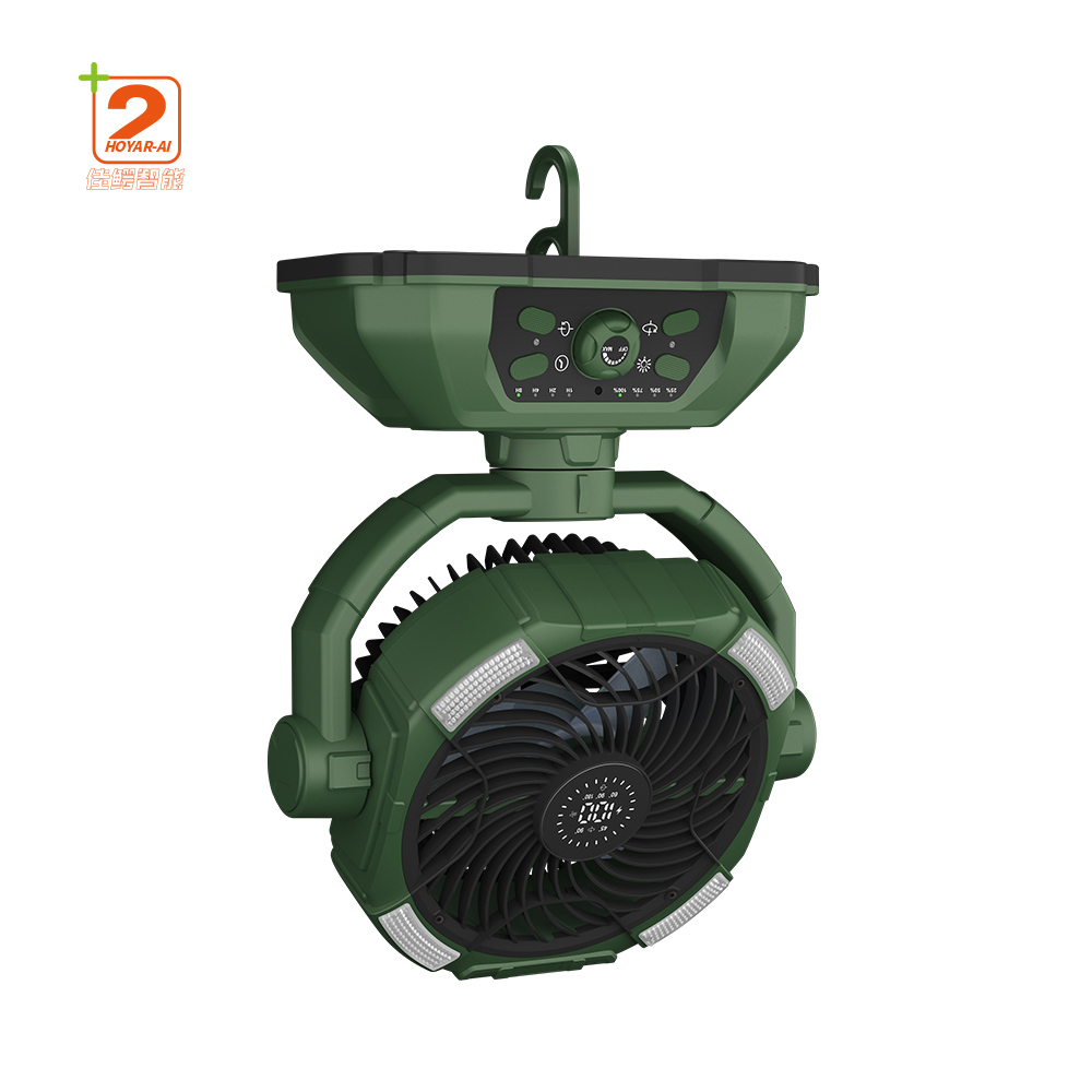Rechargeable Outdoor Fan 20000mAh Battery Operated USB Portable Ventilador Desk Fan 100 Speeds Camping Fan With Led Lamp