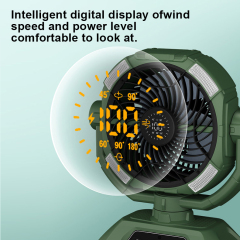 Rechargeable Outdoor Fan 20000mAh Battery Operated USB Portable Ventilador Desk Fan 100 Speeds Camping Fan With Led Lamp