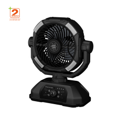 2026 Four-Hole LED Camping Mini Electric Fan with Light Battery Powered Remote Outdoors Power Bank Timer Bladeless Feature