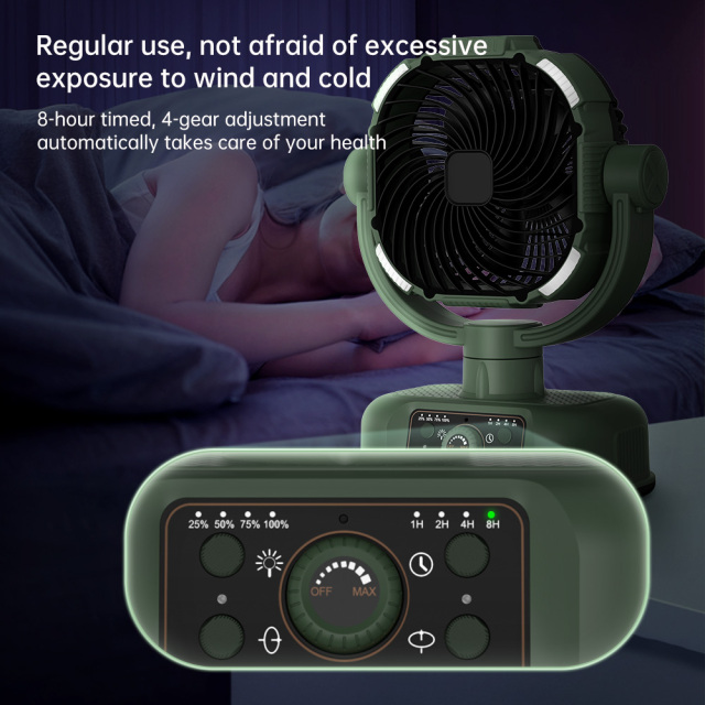 OEM Portable Household Water Mist Fan USB Power Source Long Battery Life Oscillating Three Blades English Brushless Motor Low