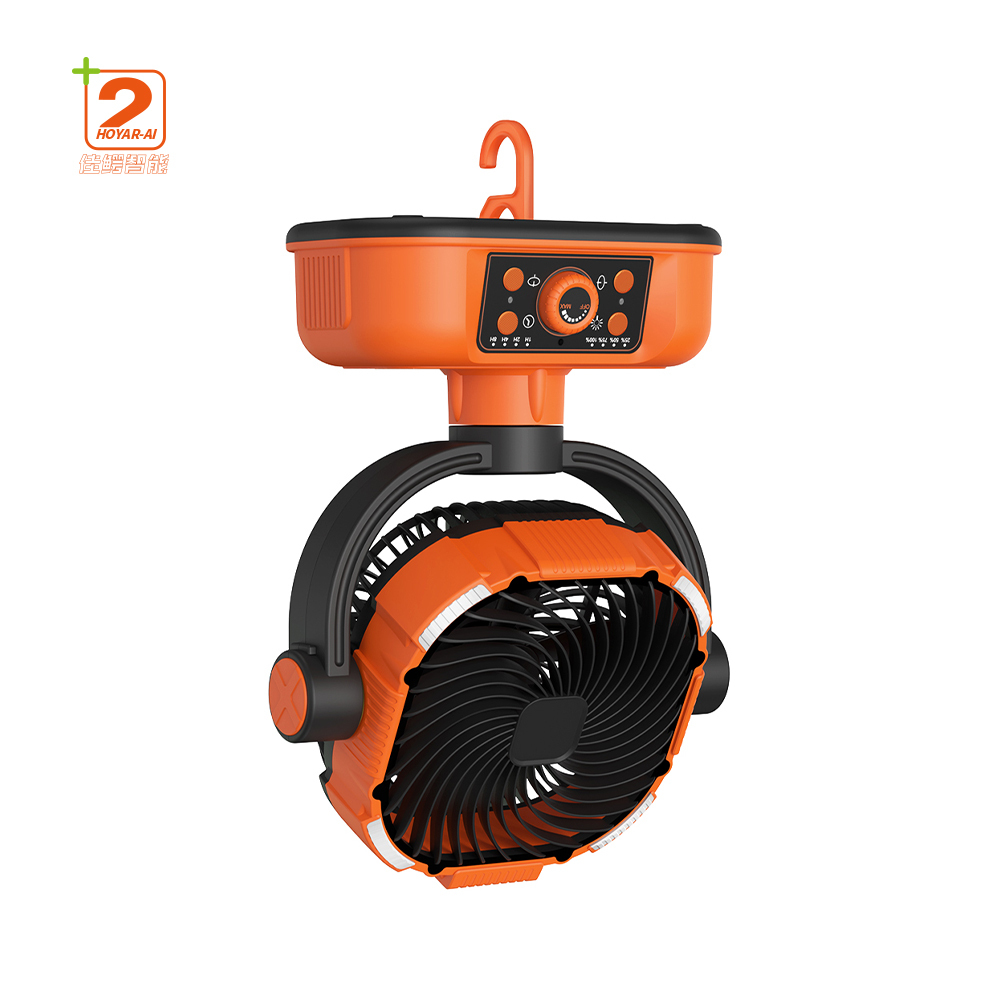 2026 New Cross-Border Portable LED Ceiling Fan USB Rechargeable Outdoor Camping Light Oscillating Feature