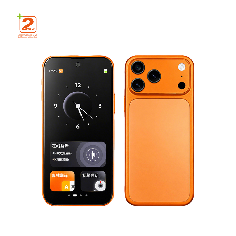 F80 Pro Smart Voice Translator Device One-Click Online Bilingual Translation Orange Color 4.7 Inch Main Screen Dual SIM Card