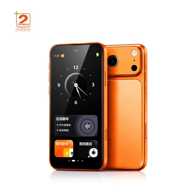 F80 Pro Smart Voice Translator Device One-Click Online Bilingual Translation Orange Color 4.7 Inch Main Screen Dual SIM Card
