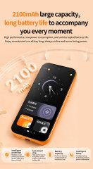 F80 Pro Smart Voice Translator Device One-Click Online Bilingual Translation Orange Color 4.7 Inch Main Screen Dual SIM Card