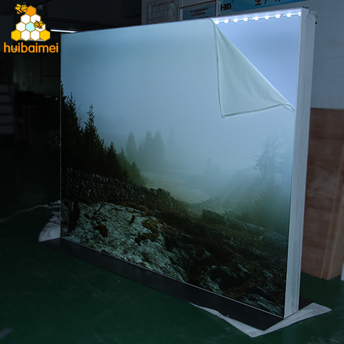 160mm double side aluminum frameless fabric light box customized modular exhibition stands dispaly