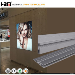 build-in wall slim fabric LED light box signboard with no backboard