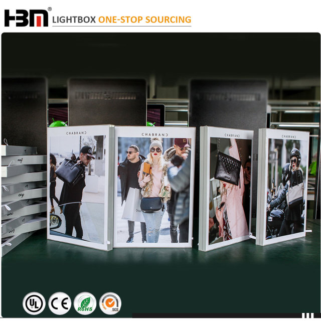 49.5mm slim double face photo frame fabric light box