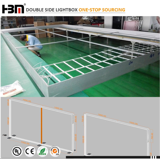 80mm double face led fabric light box for advertising