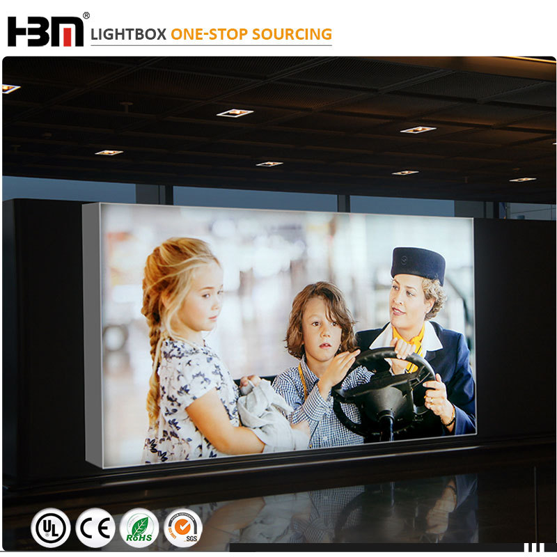 large format LED advertising sign boards 80mm side-snap aluminum frame fabric lightbox