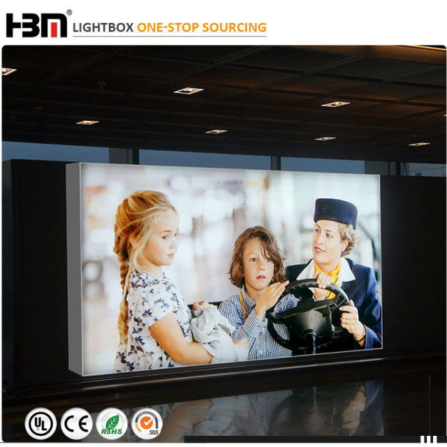 large format LED advertising sign boards 80mm side-snap aluminum frame fabric lightbox
