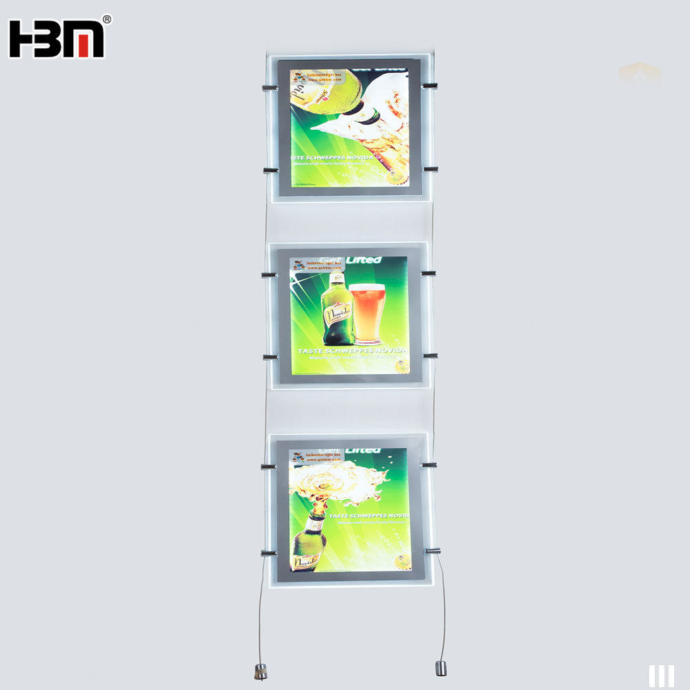 Hanging Display Acrylic LED light box Double Sided single sided optional Crystal Light Box