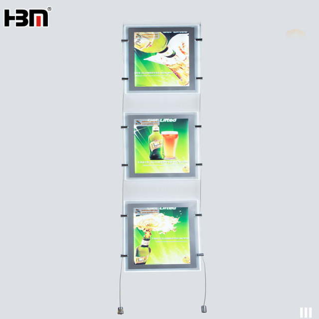 Hanging Display Acrylic LED light box Double Sided single sided optional Crystal Light Box