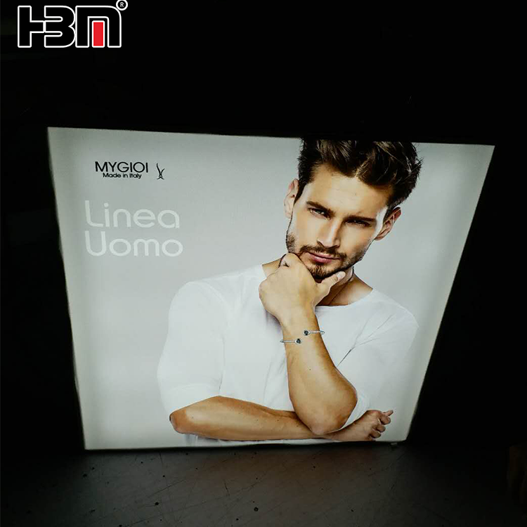 80mm hanging aluminum frame light box both side system for advertising display