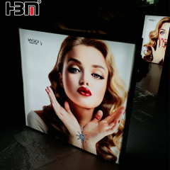 80mm hanging aluminum frame light box both side system for advertising display