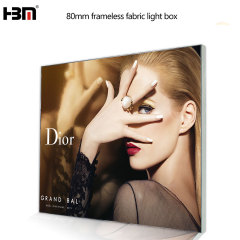 factory price guangzhou hbm fabric tension backlit light box with extrusion aluminum frame,tension light box ,fabric backlit light box