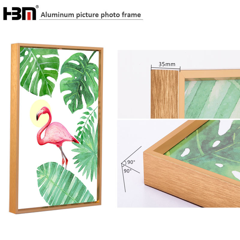 Family Gold/white color aluminum picture photo frame for wholesale