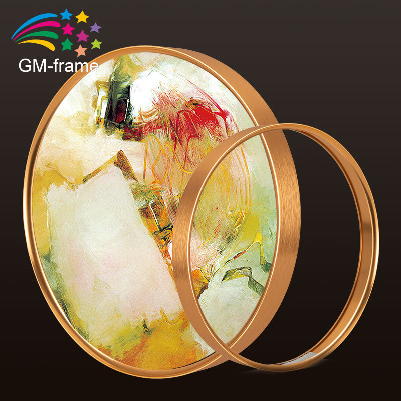 round shape decorative photo frame Wall mount picture display circular aluminum photo frame