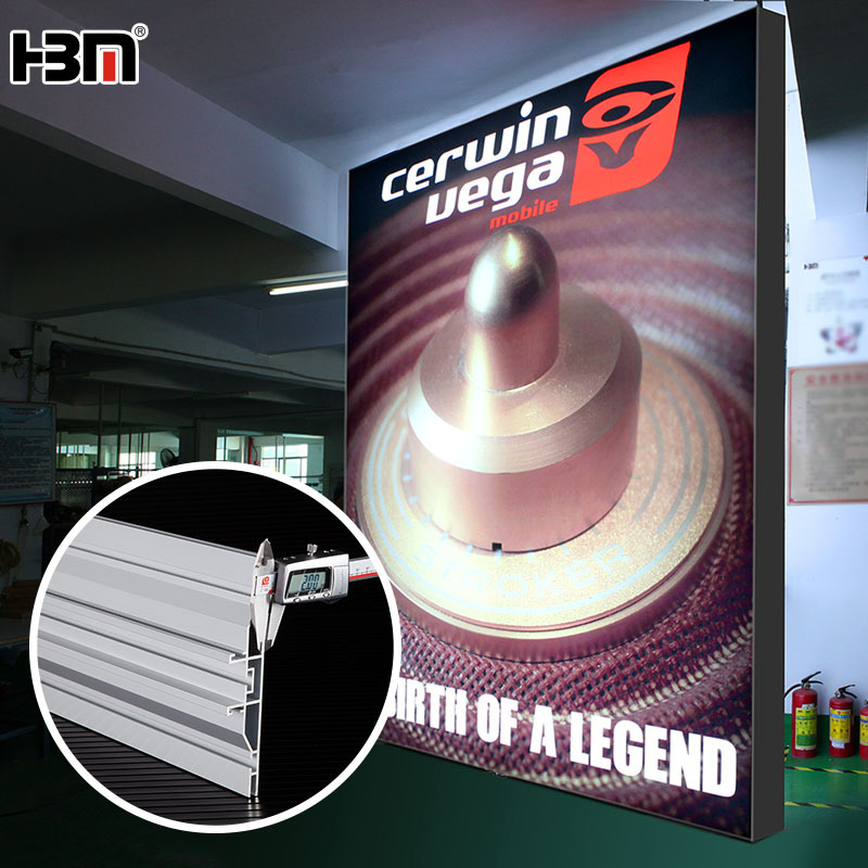 16cm Exhibition Backlit Led Lightbox,Double Sided Frameless Fabric LED Light Box Exhibition SEG Display HBM
