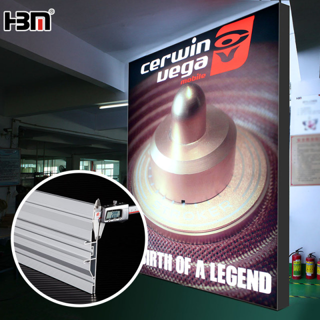 16cm Exhibition Backlit Led Lightbox,Double Sided Frameless Fabric LED Light Box Exhibition SEG Display HBM