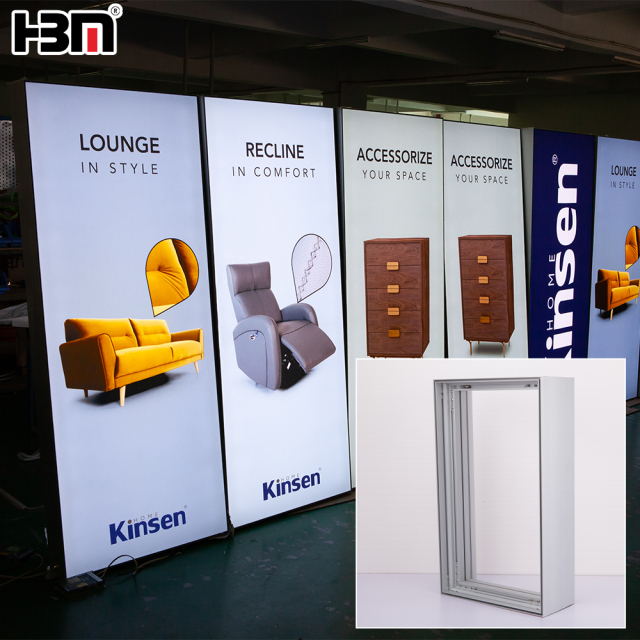 Made in china manufacture 120mm exhibition alu profile double face SEG fabric lightbox frame,XING HANG YUN Chinese 120mm Double‑Face SEG Lightbox Frame