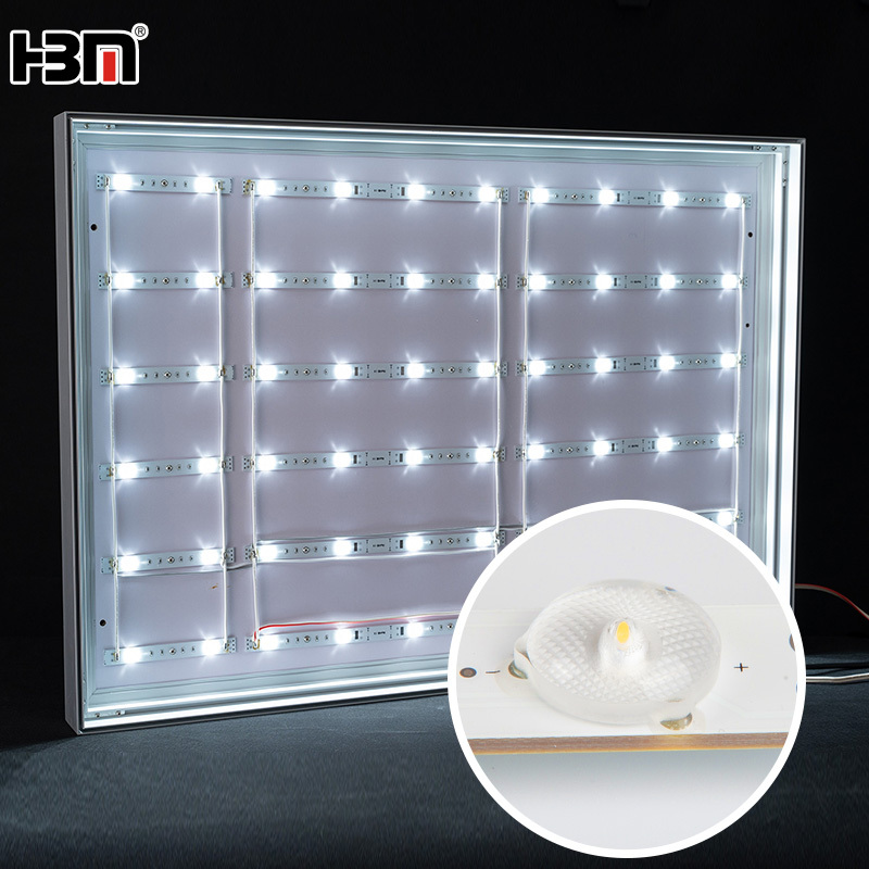led Net/ curtain/Matrix/Lattice type backlight 3030 led strip light with lens,XING HANG YUN SMD3030 Matrix Backlight Strip with Lens for Fabric Light Box