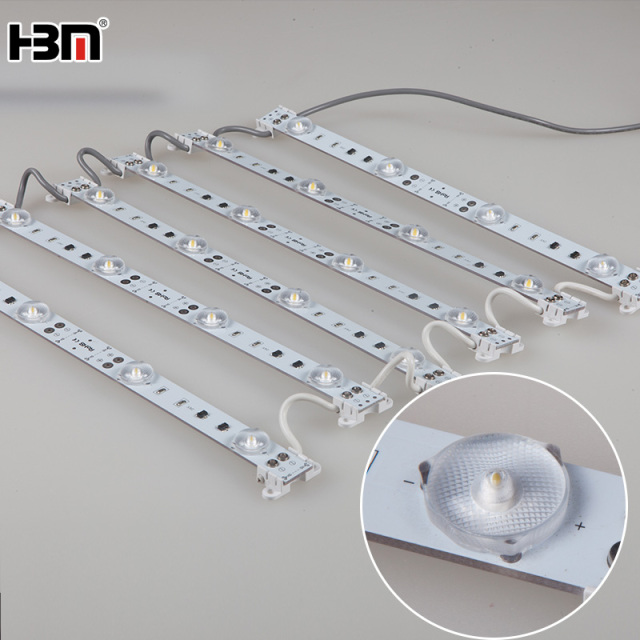 led Net/ curtain/Matrix/Lattice type backlight 3030 led strip light with lens,XING HANG YUN SMD3030 Matrix Backlight Strip with Lens for Fabric Light Box