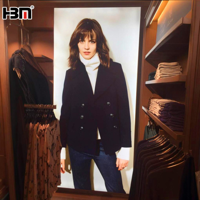 Single side textile lightbox led sidelit light box for cloth store,XING HANG YUN Single Side Textile LED Sidelit Light Box for Cloth Stores