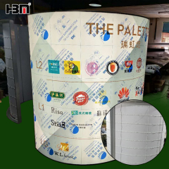 Cylindrical display textile light box,XING HANG YUN Indoor Cylindrical Display With Fabric Backlit Frame
