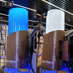 Cylindrical display textile light box,XING HANG YUN Indoor Cylindrical Display With Fabric Backlit Frame