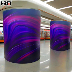 Cylindrical display textile light box,XING HANG YUN Indoor Cylindrical Display With Fabric Backlit Frame