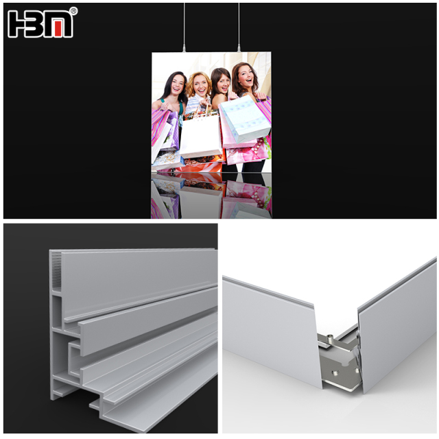 hbm brand slim aluminum profile frame back light advertising light box,XING HANG YUN HBM Slim Aluminum Back‑Light Advertising Light Box Sign