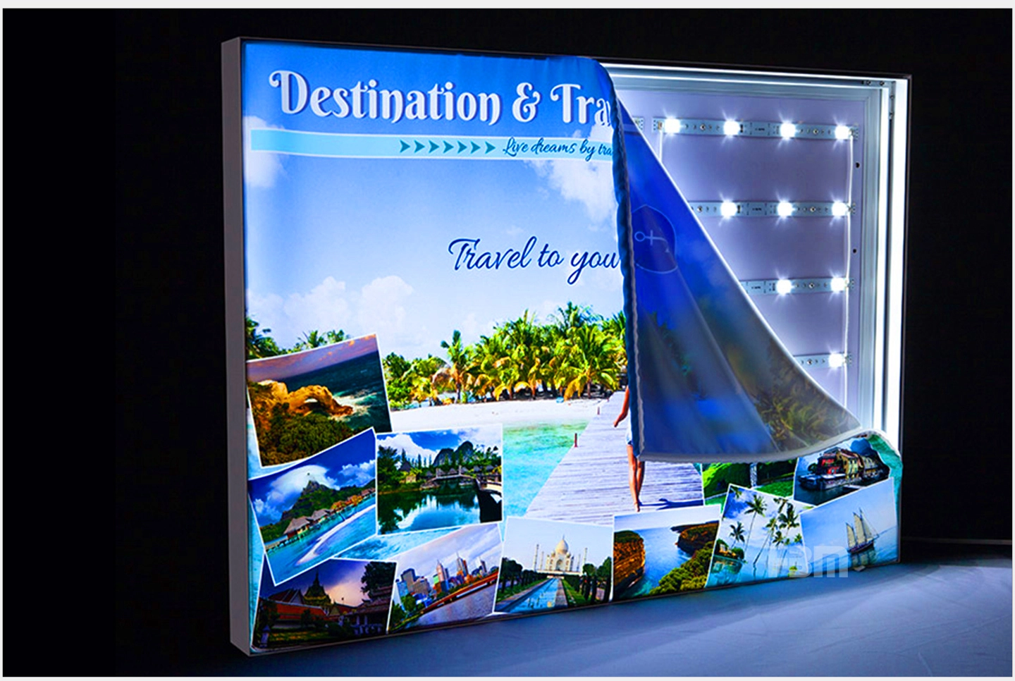 Back light advertising light box application