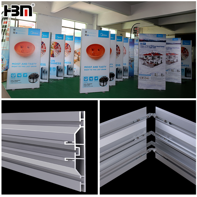 Black aluminum frame double sided light box with edgelit light for hotel advertising,Hot sale double face light box aluminum frame lightbox HBM manufacturer