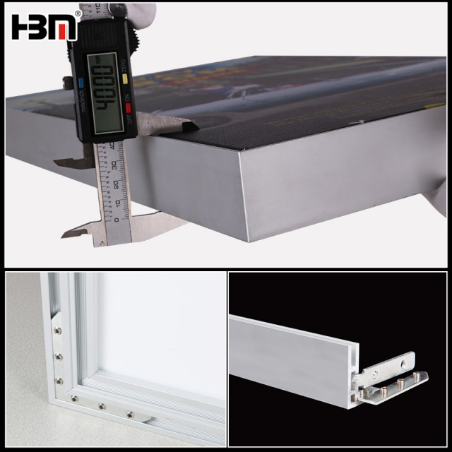 40mm light box  aluminum frame,2019 New design 3mm wall thickness frameless led light box display aluminum extrusion frame profile only backlit slim banner frame
