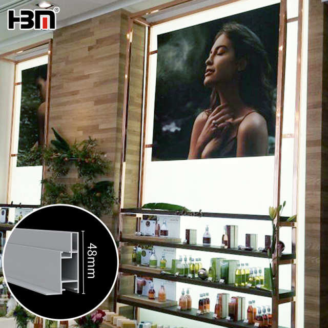 48mm aluminium fabric frame profile,48mm thickness aluminium fabric frame profile for light box